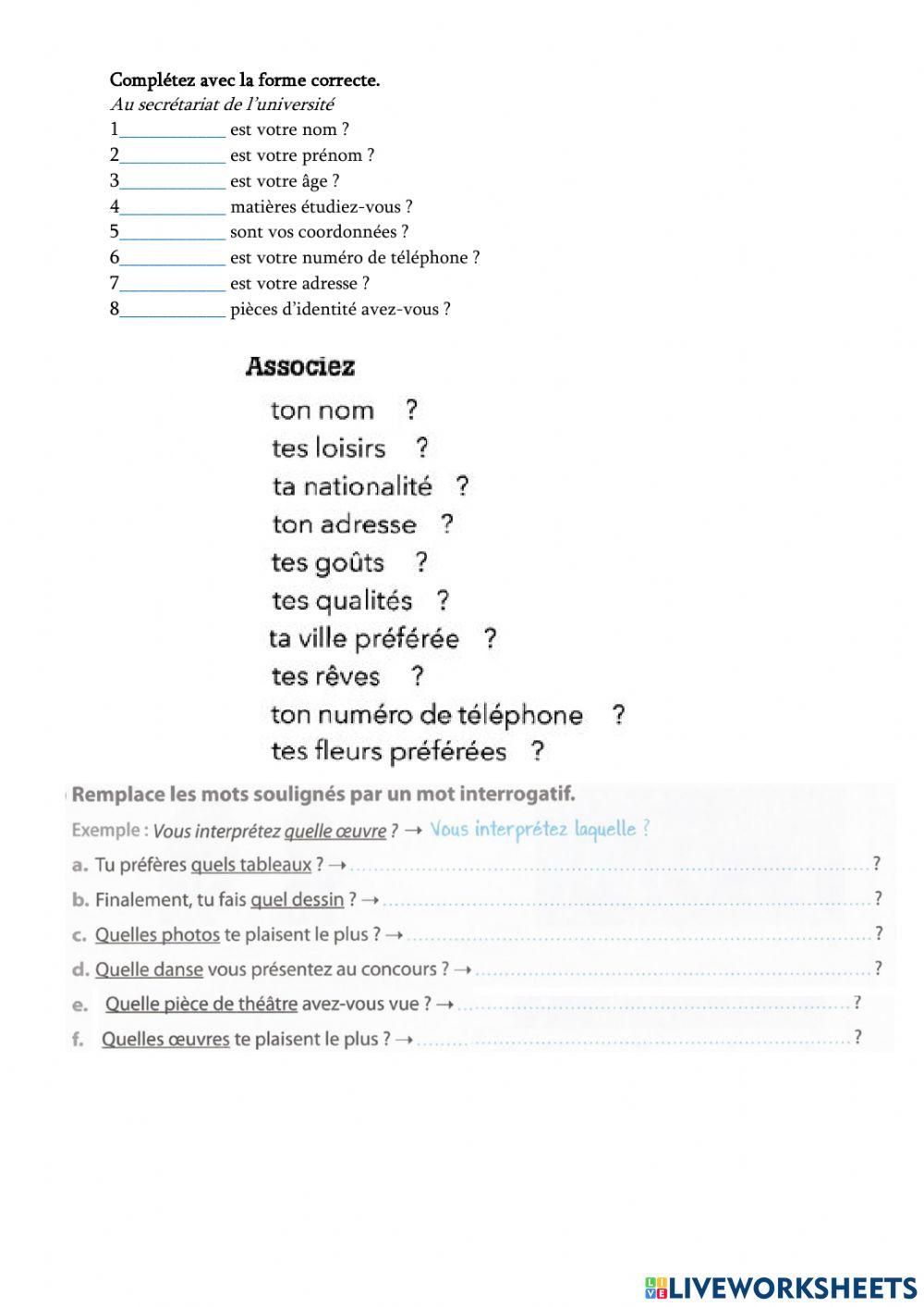 Devoir, module 3 leçon 1 P3