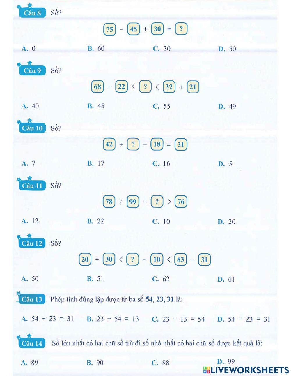 Toán 1 lên 2: Chuyên đề số 2