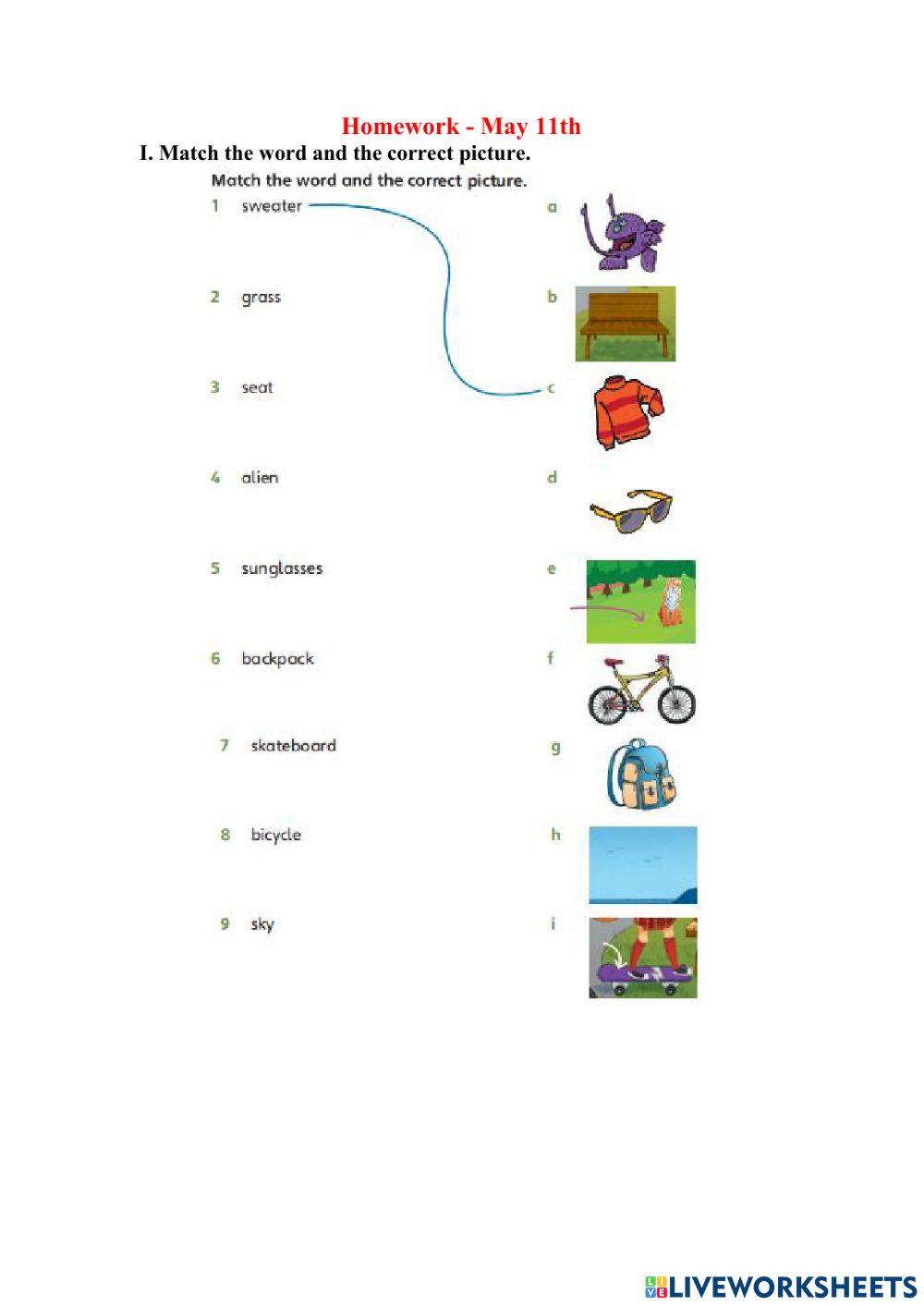 Grade 4A - May 11th homework