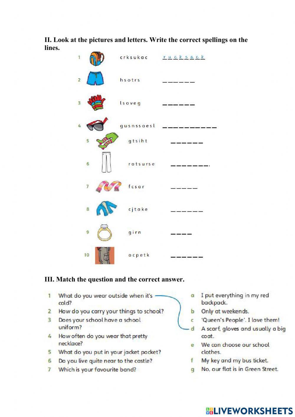 Grade 4A - May 11th homework