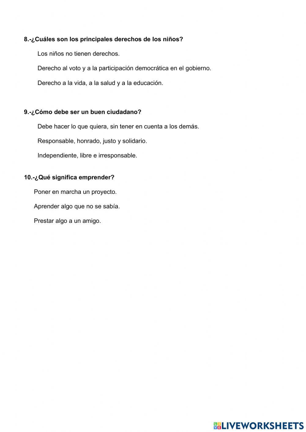 Evaluación 3er TR Valores 5º