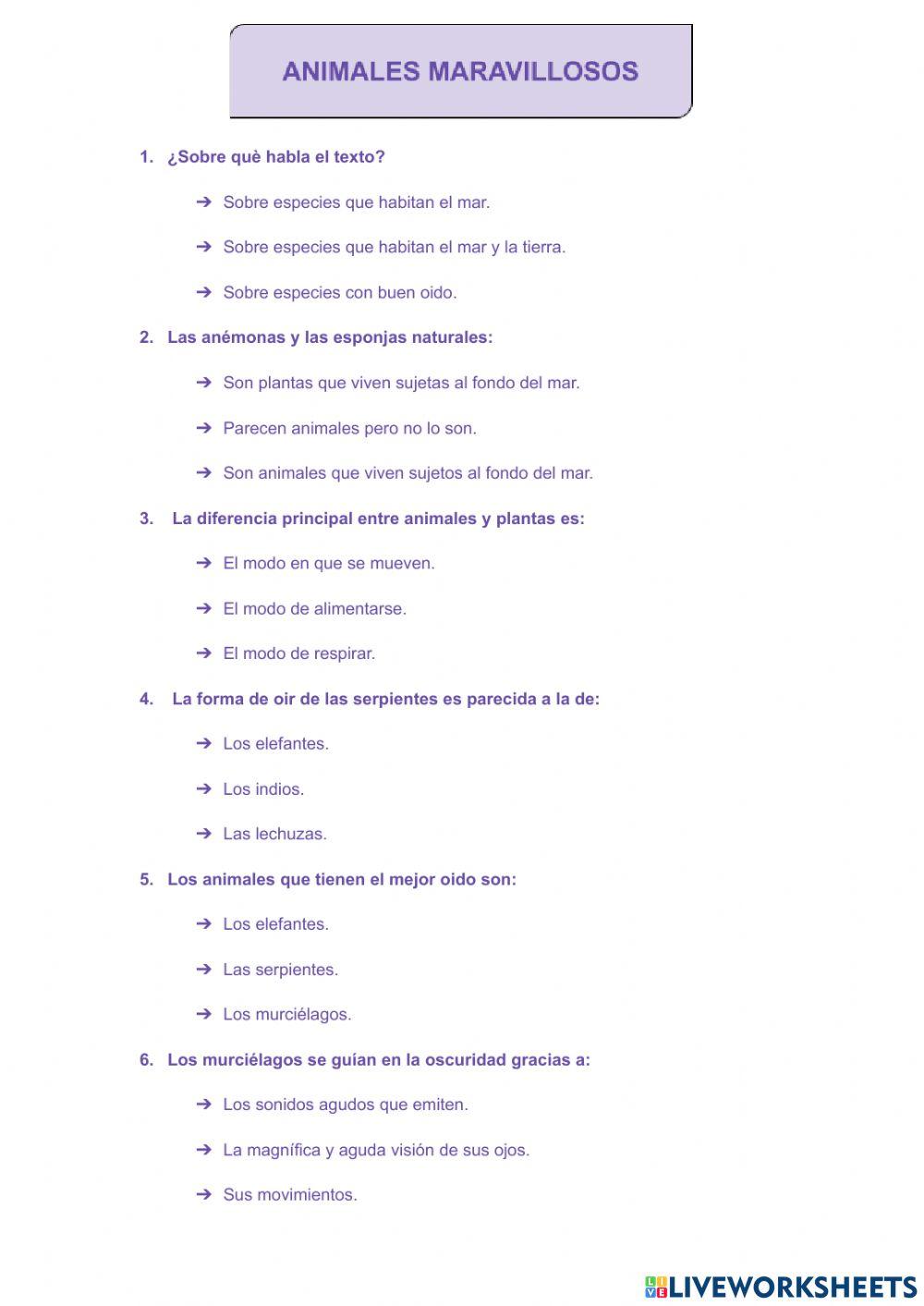 Animales maravillosos