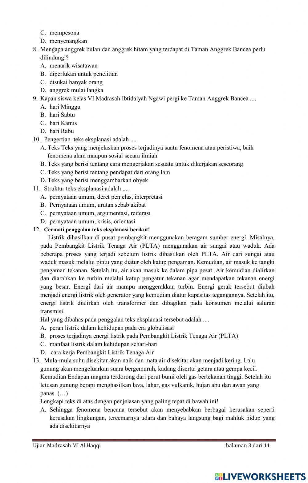 UM Bahasa Indonesia MI Al Haqqi