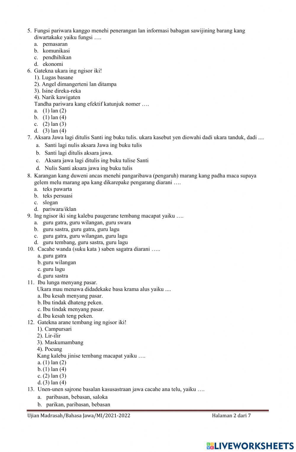 UM Bahasa Jawa MI Al Haqqi