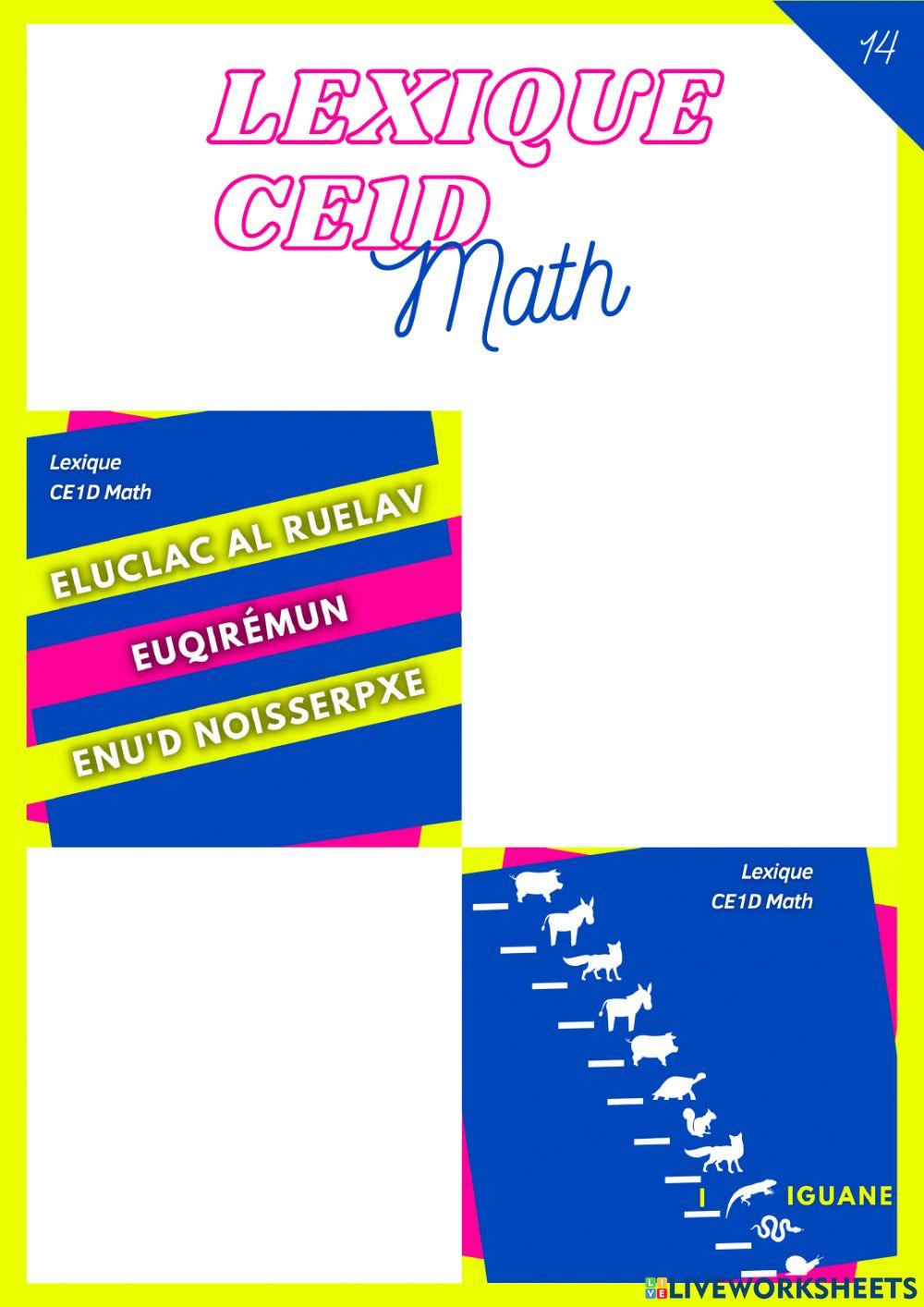 Lexique CE1D Math - Jeux - Partie 2