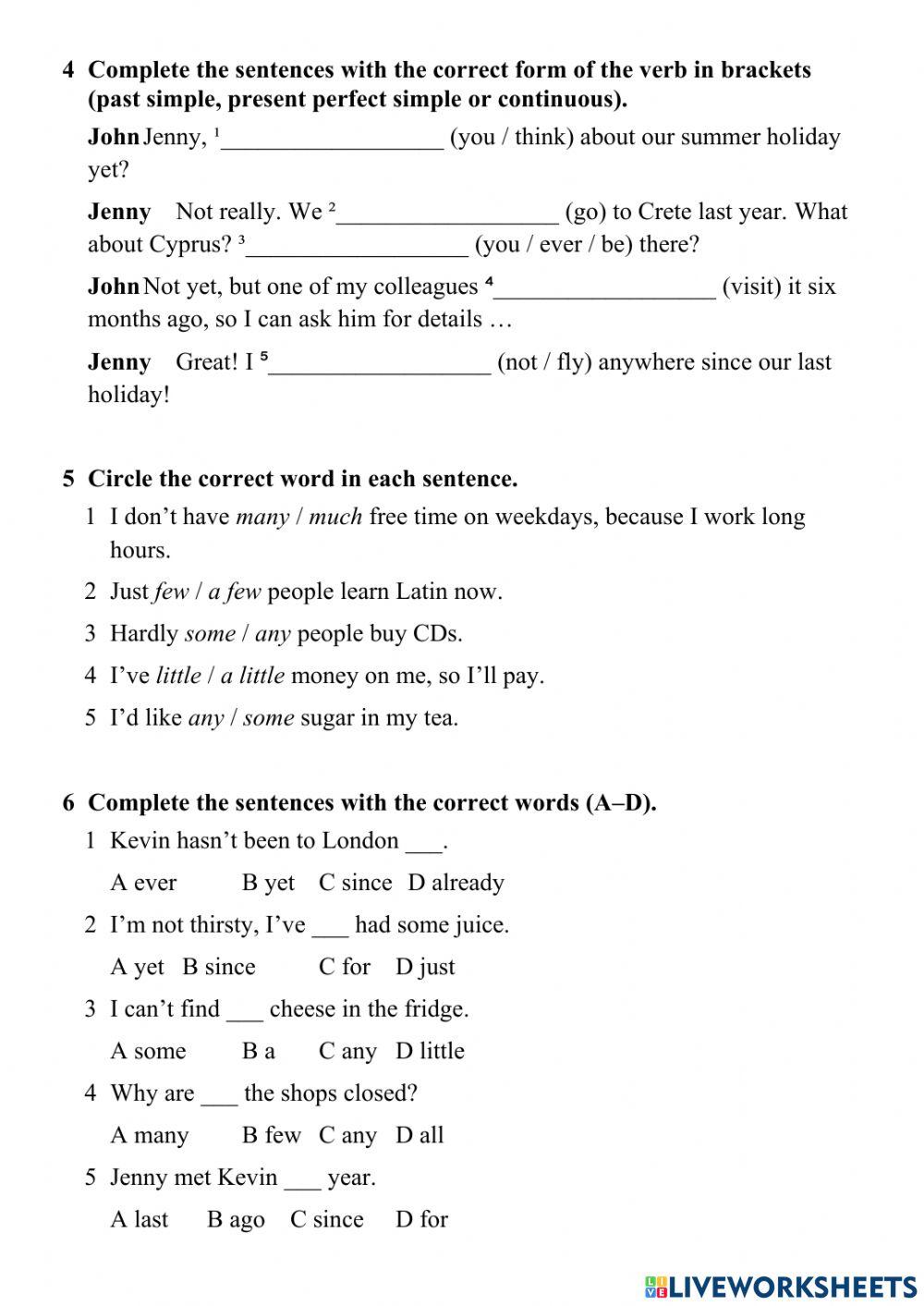 Unit 5 Work.Oxford Exam Trainers B1
