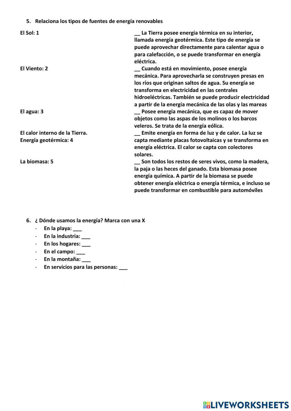 El uso de la energía