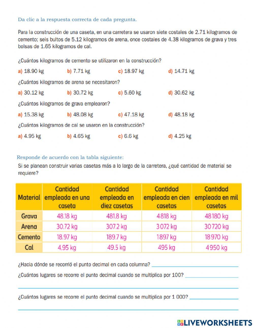 Multiplicaciones con decimales