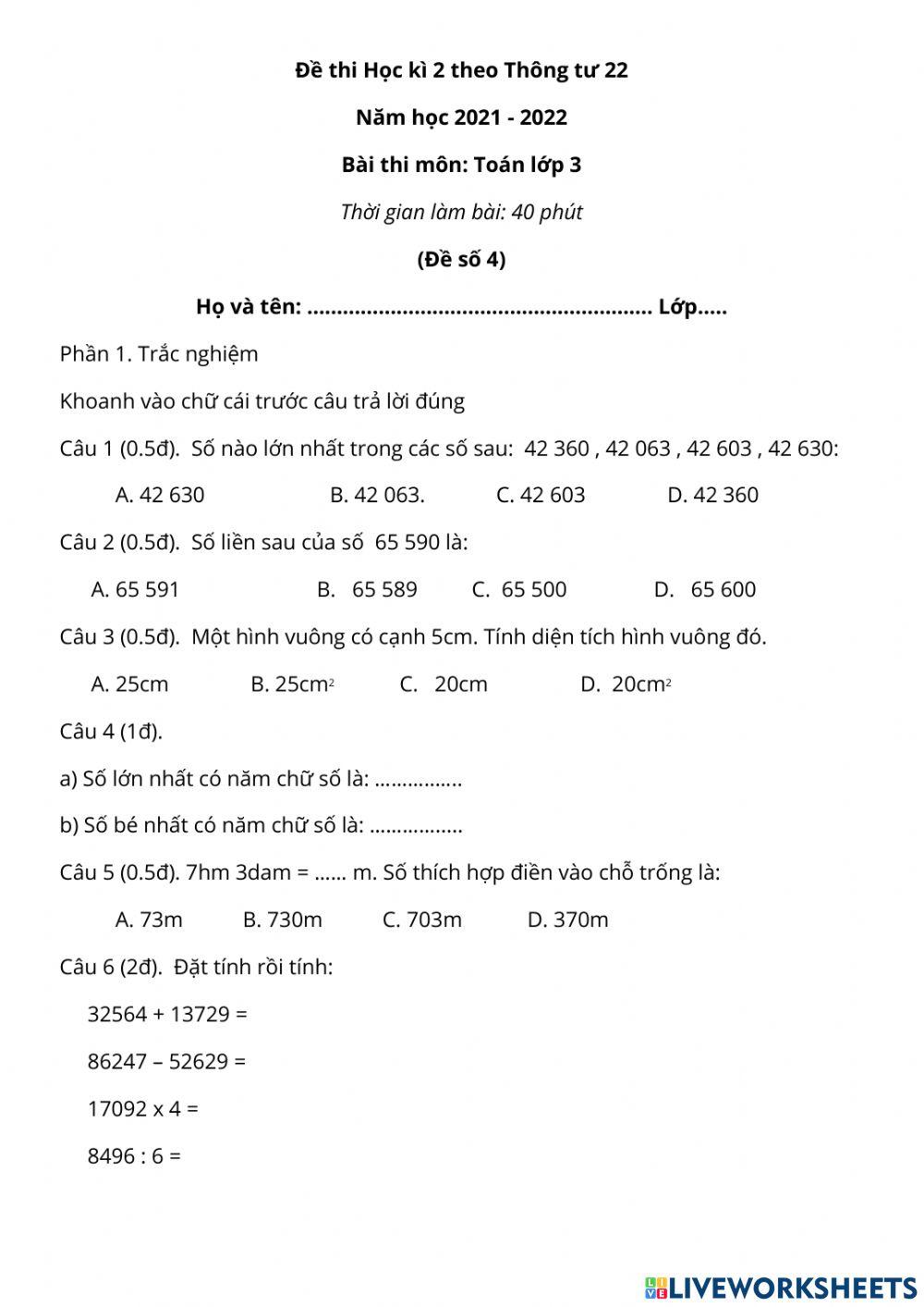 Đề thi cuối kì 2 -4