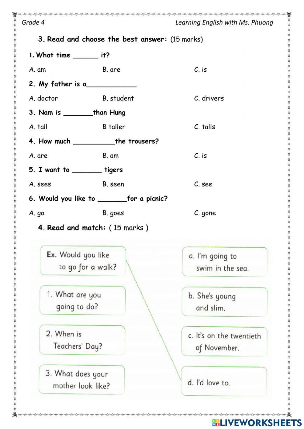 English 4 - The 2nd term test - Reading