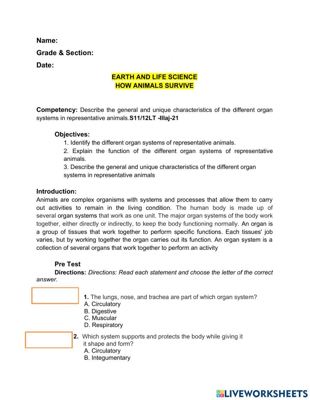 ORGAN SYSTEM REVIEW (PART 1)