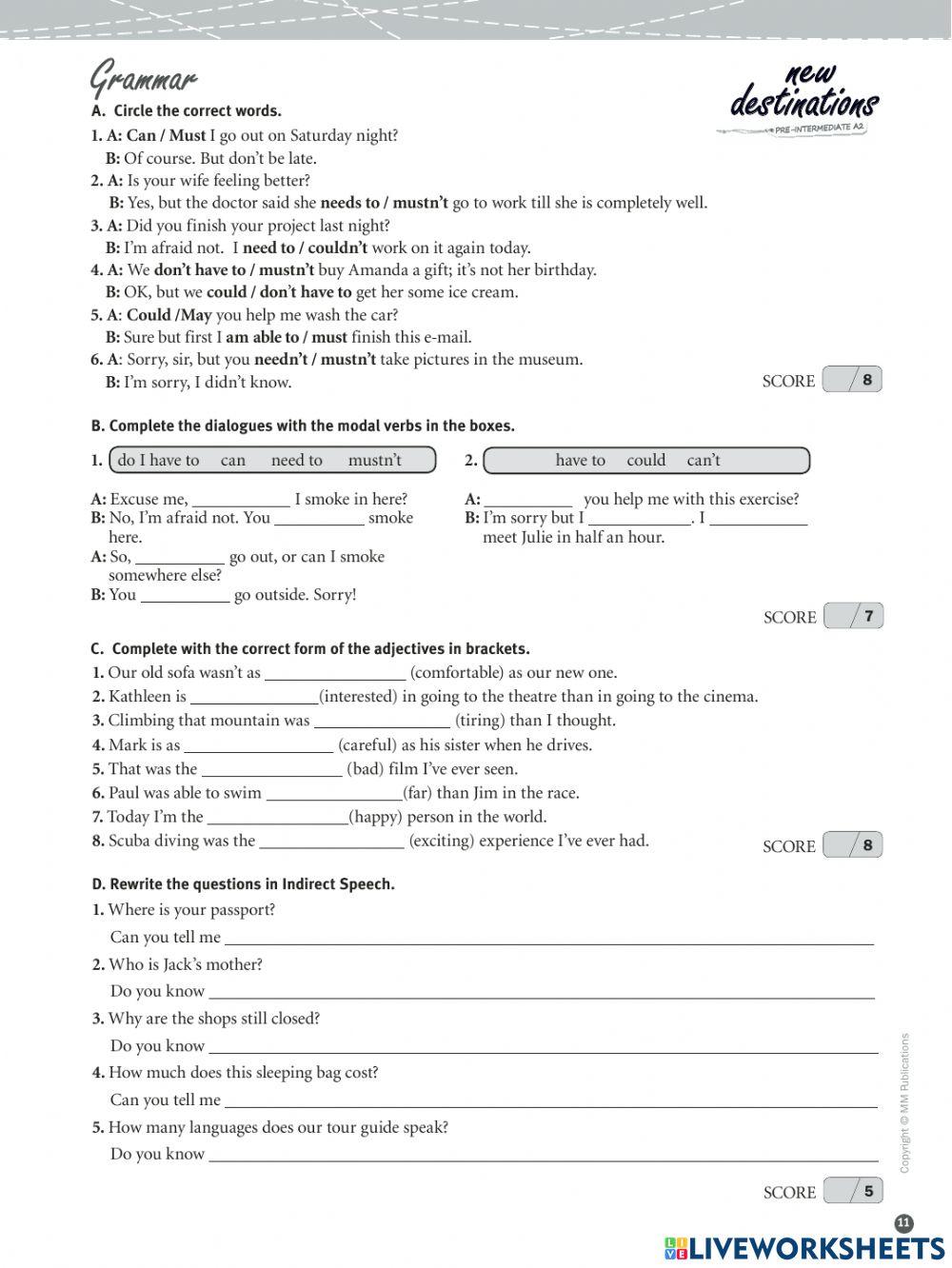 New Destinations Pre-Intermediate Module 3