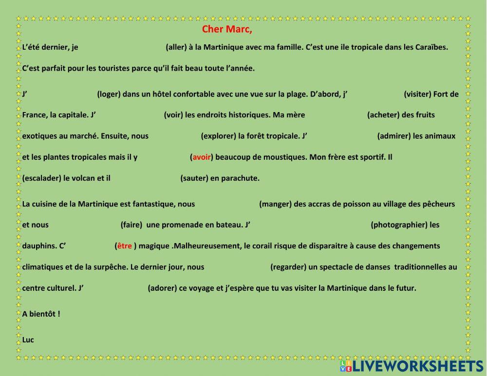 Passé Composé : Mon voyage