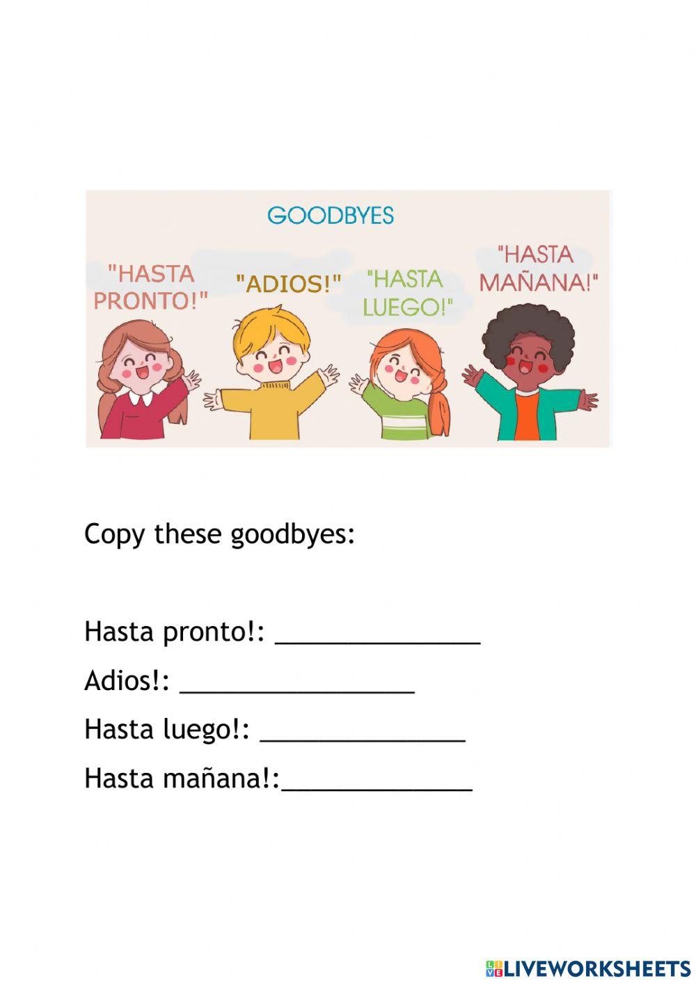 Saludos y despedidas en español