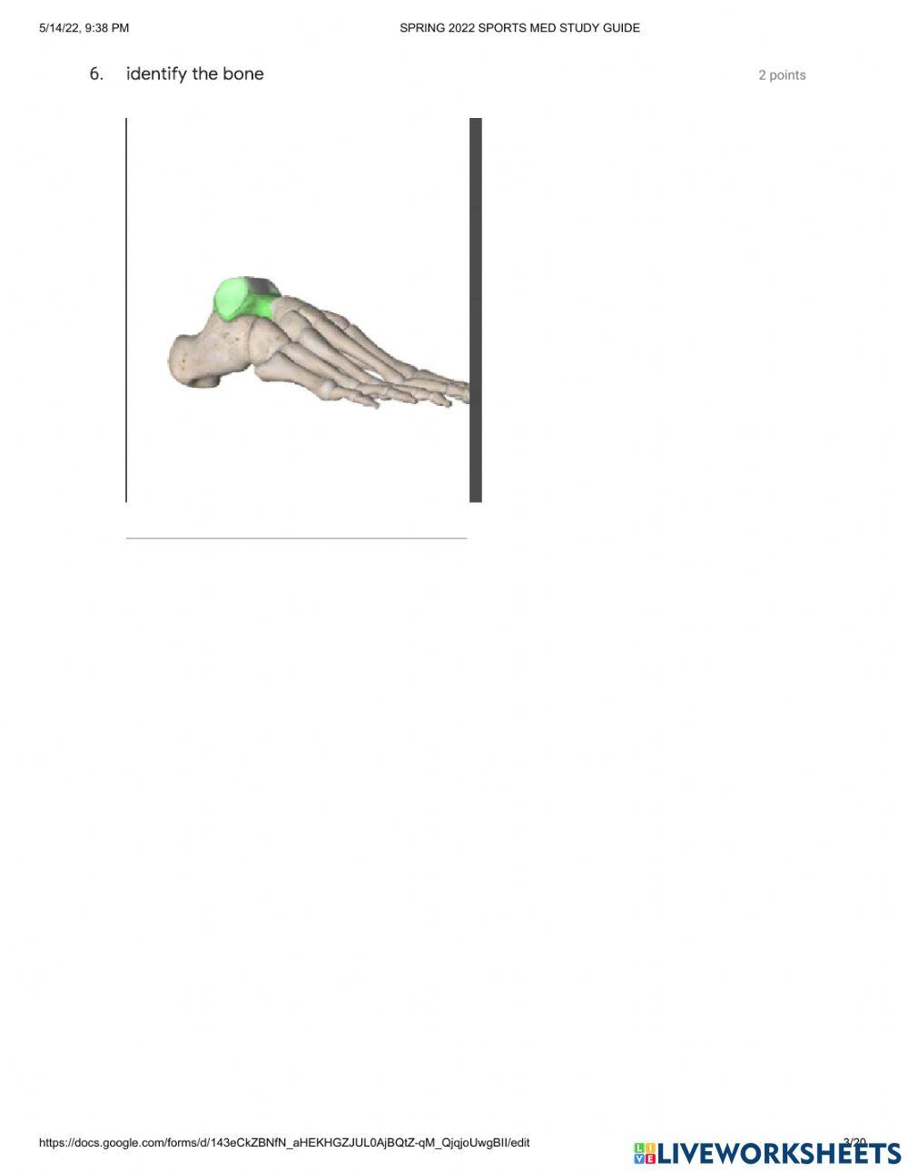 Sports medicine STUDY GUIDE PART 1