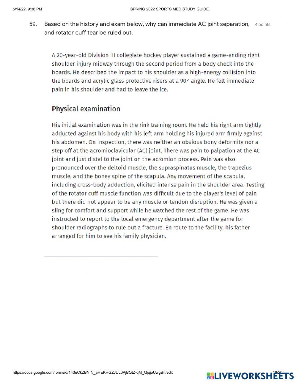 Sports medicine study guide part 2