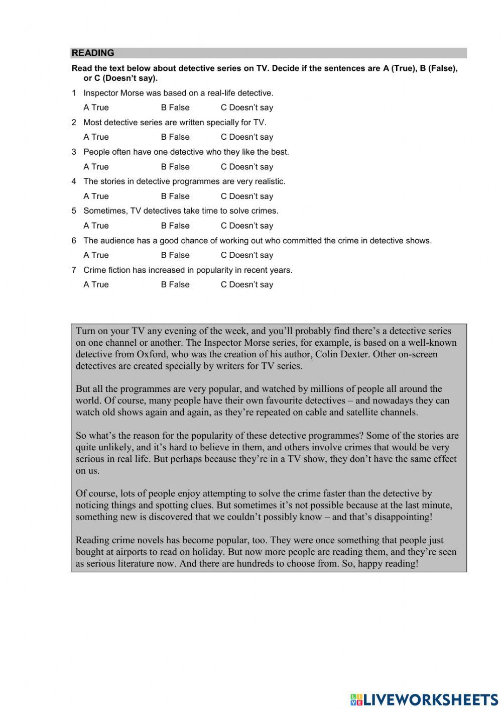 WW 3. Reading. Unit 8.