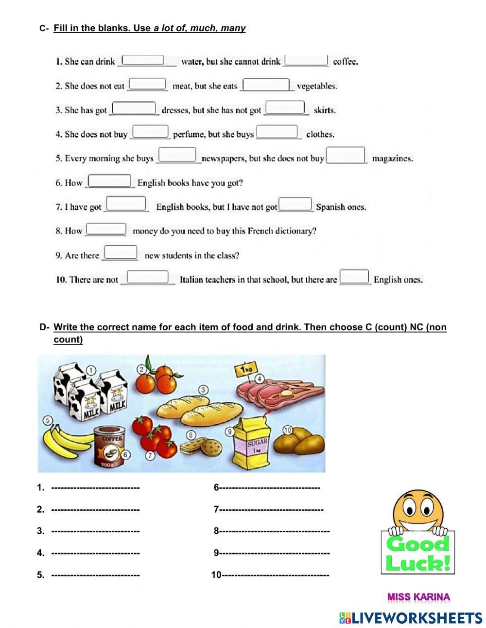 COUNT-NONCOUNT NOUNS - QUANTIFIERS