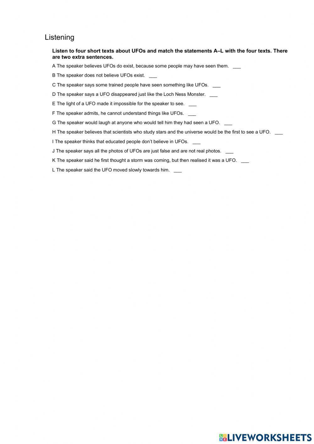 Oet B1. Listening Unit 11.