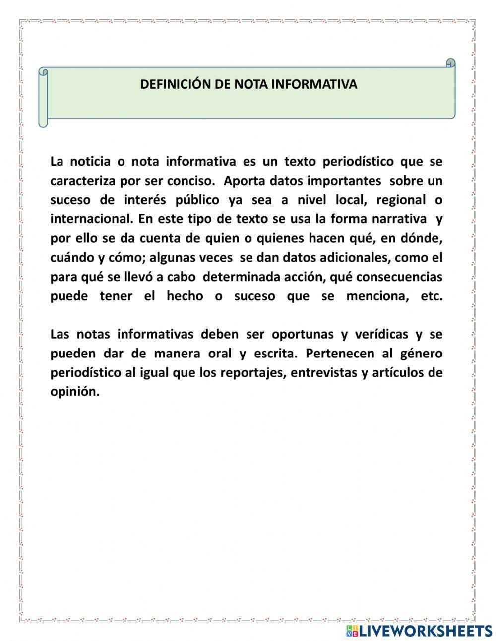 Nota informativa