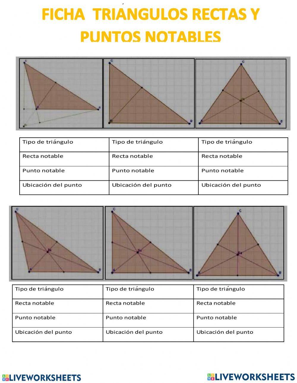 Rectas y puntos notables de un triángulo