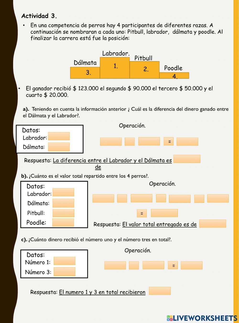Resolución de problemas con operaciones básicas