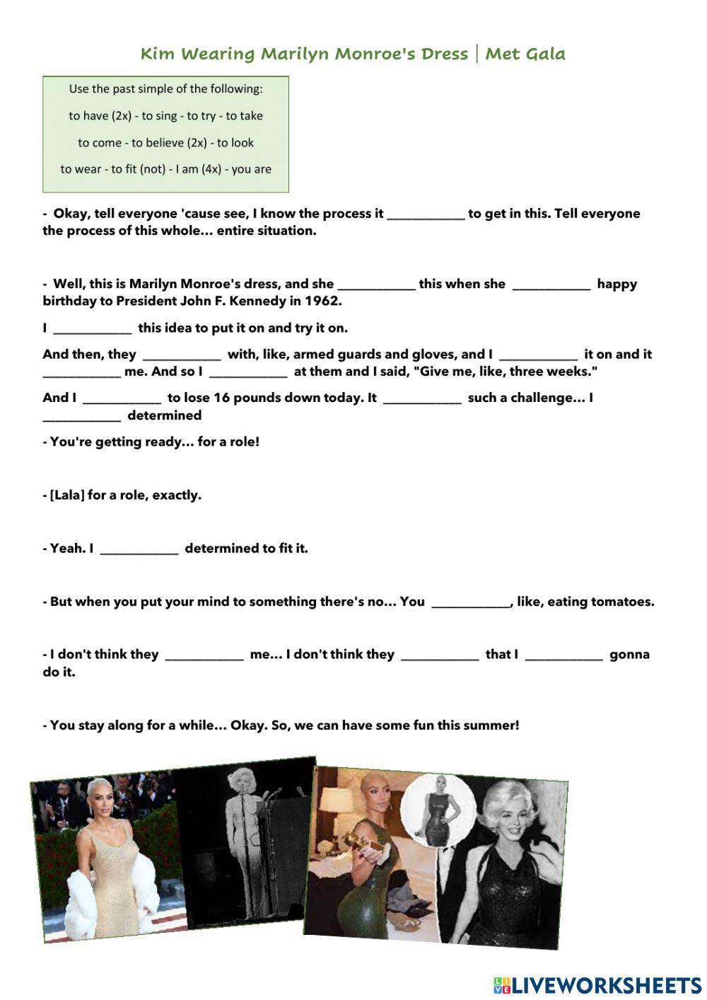 Kim Kardashian wears Marilyn Monroe's dresses