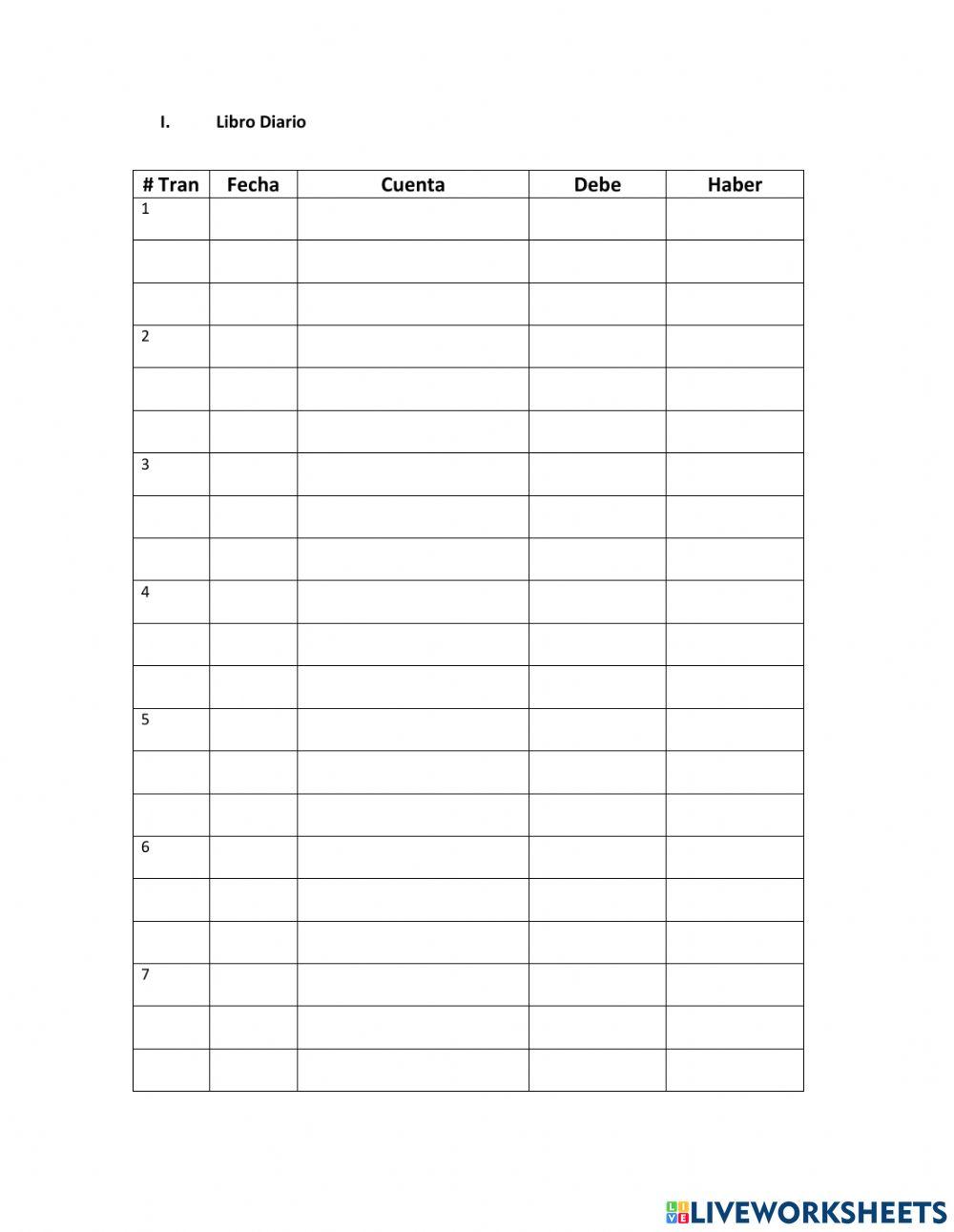 Diario General, Asientos de Ajuste y Balanza de Comprobación