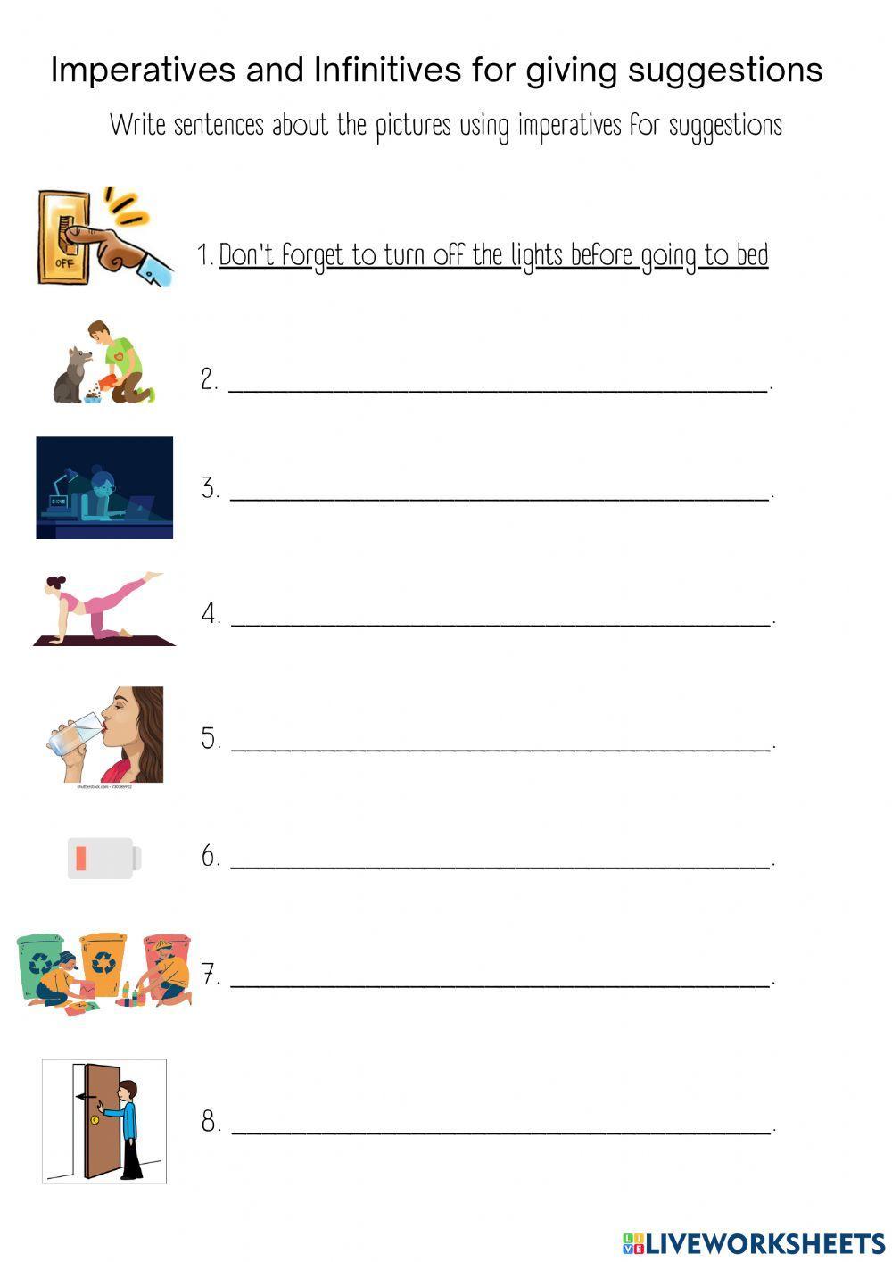 Imperatives for suggestions