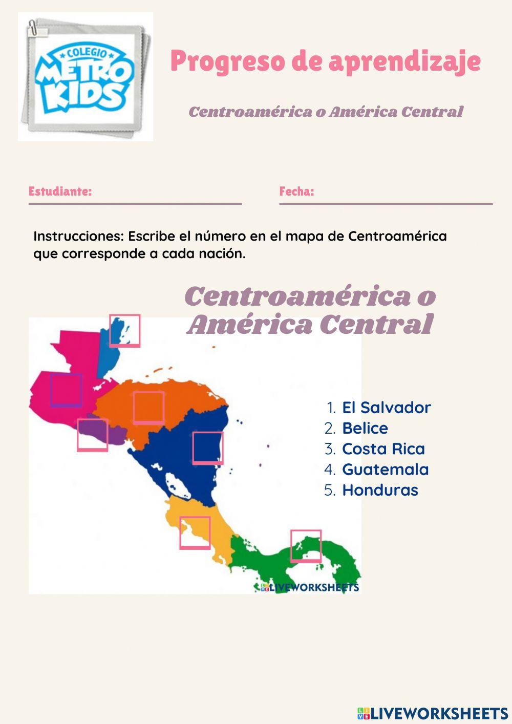 Mapa de Centroamérica