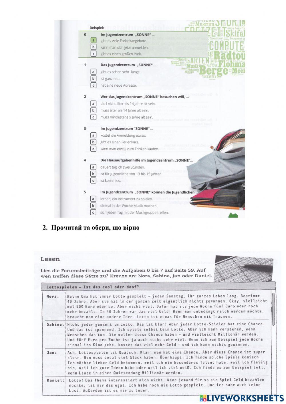 Semesterarbeit- Leseverstehen