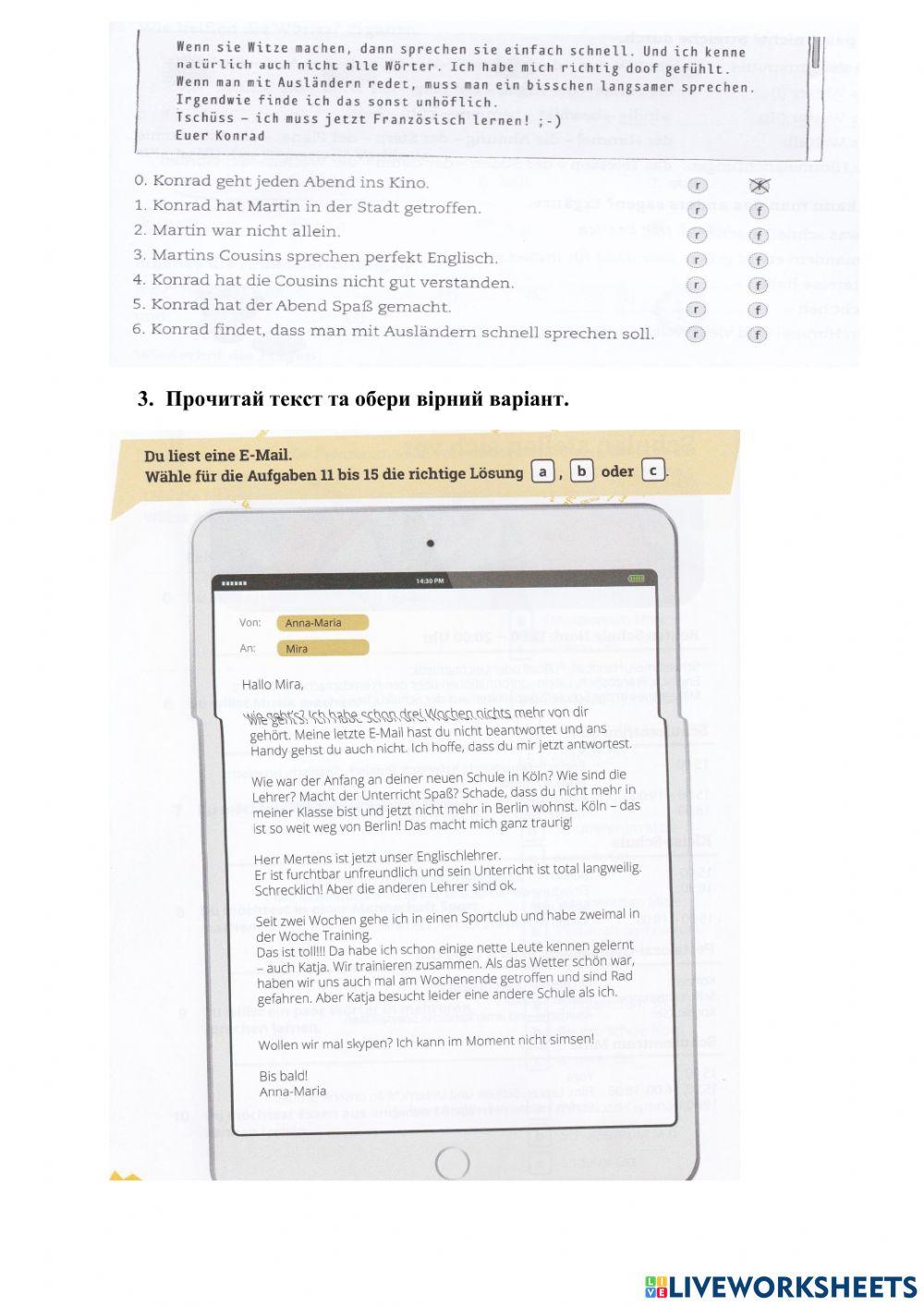 Semesterarbeit. Leseverstehen