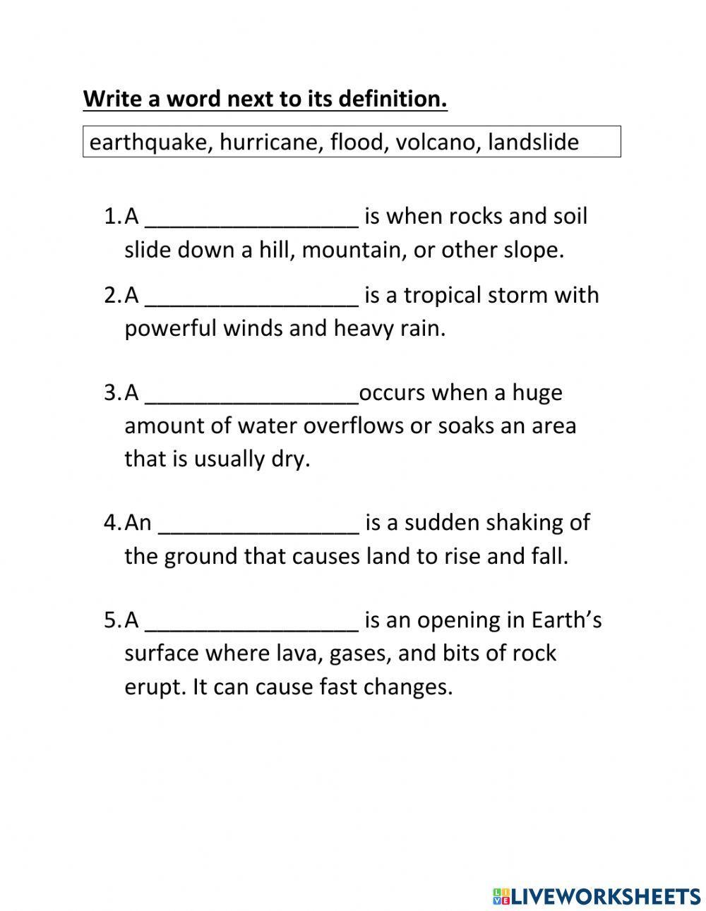 Quick Changes to Earth's Surface