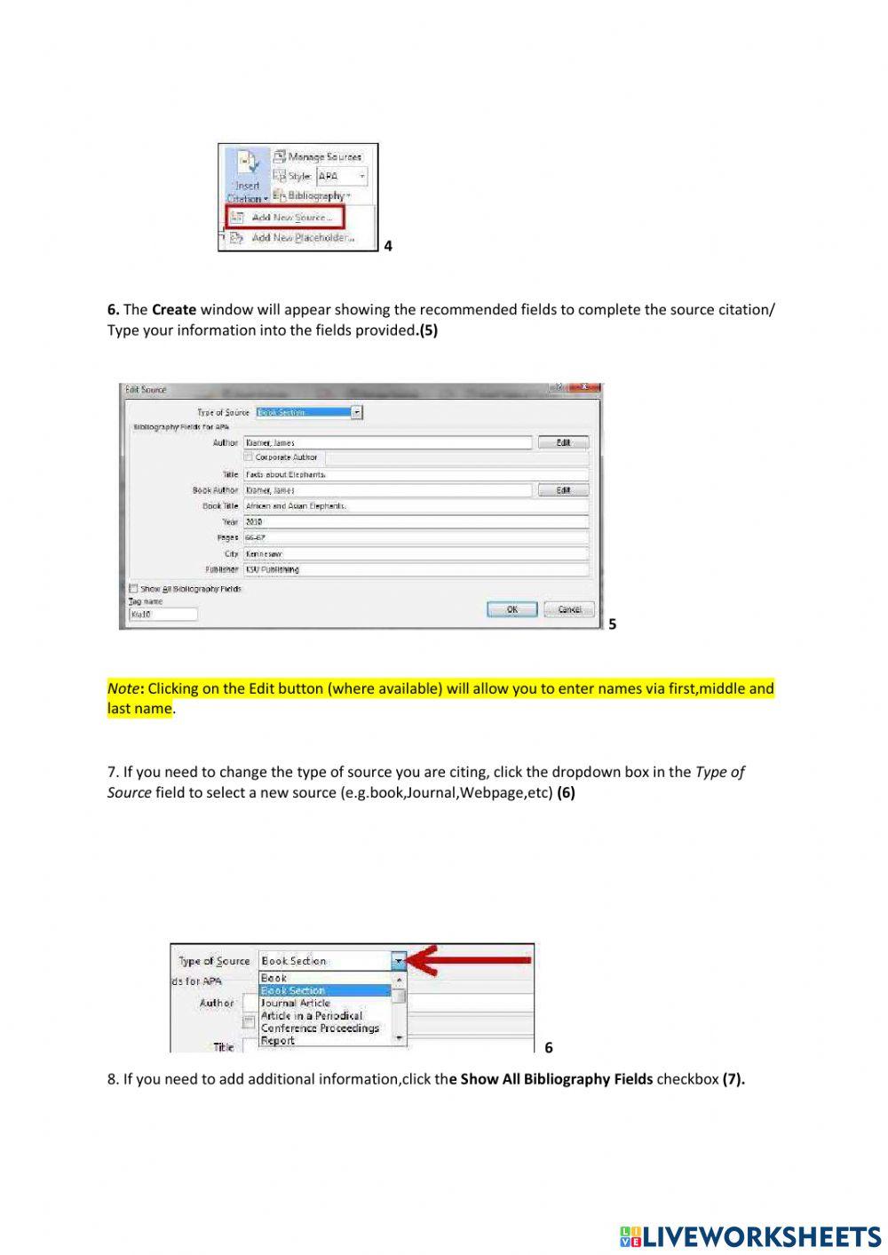 Lesson 3 Inserting Citations and Placeholders