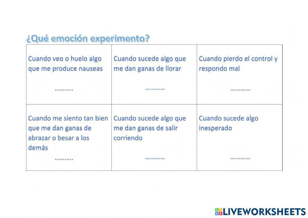 ¿Qué emoción experimento?