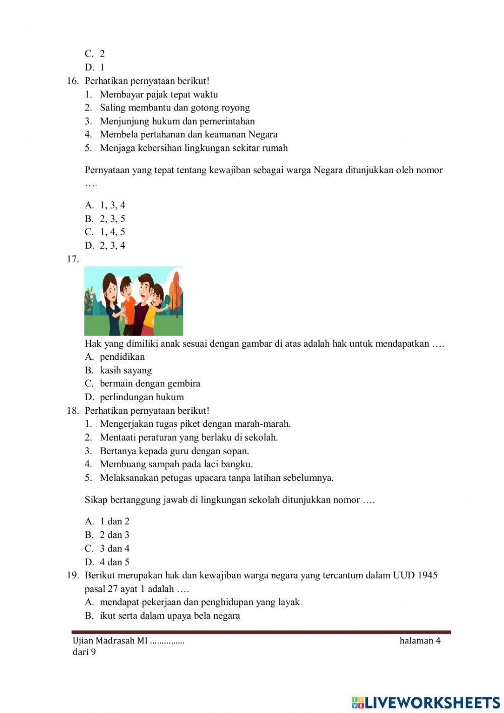 Um ppkn kelas 6 2022