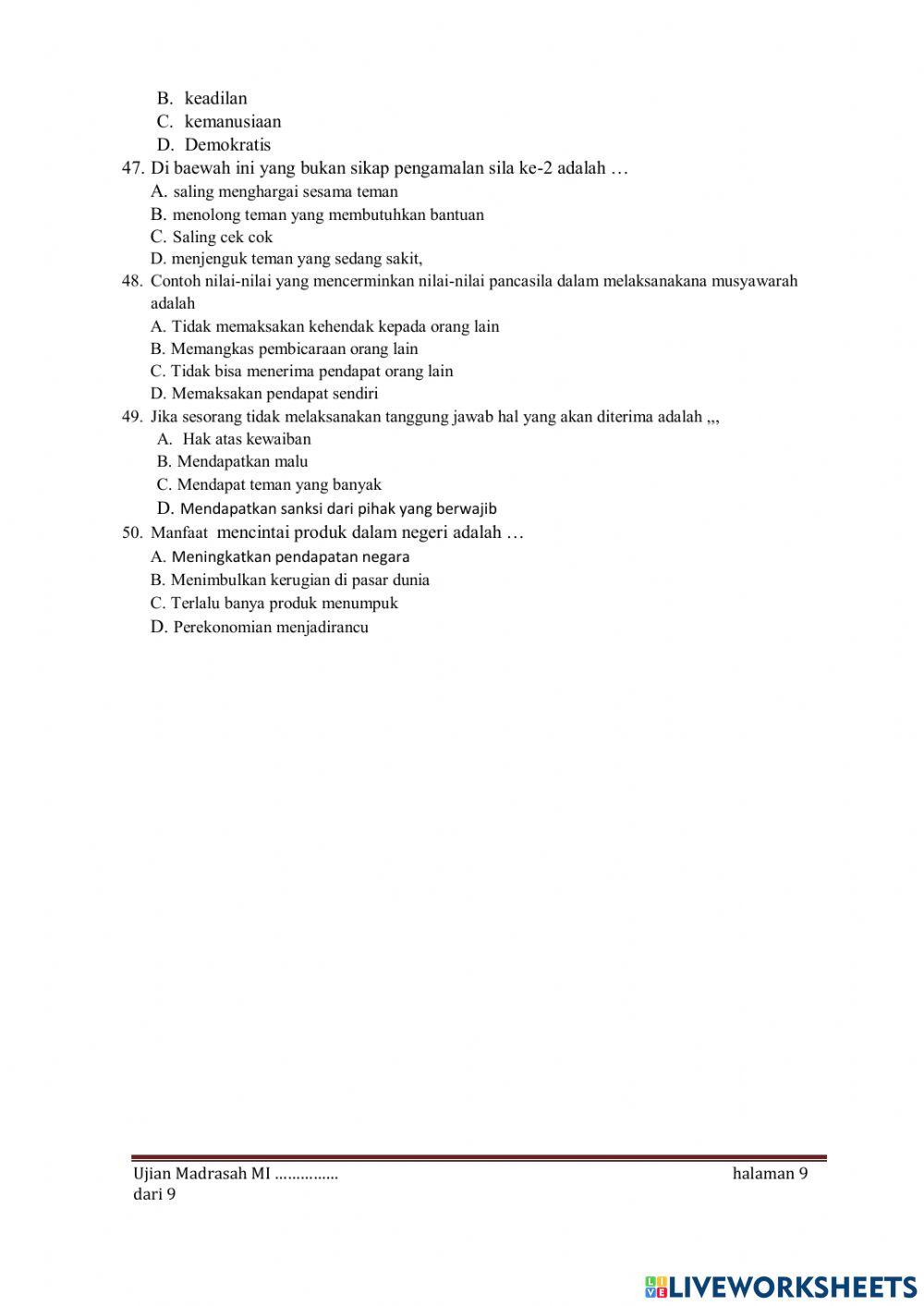 Um ppkn kelas 6 2022