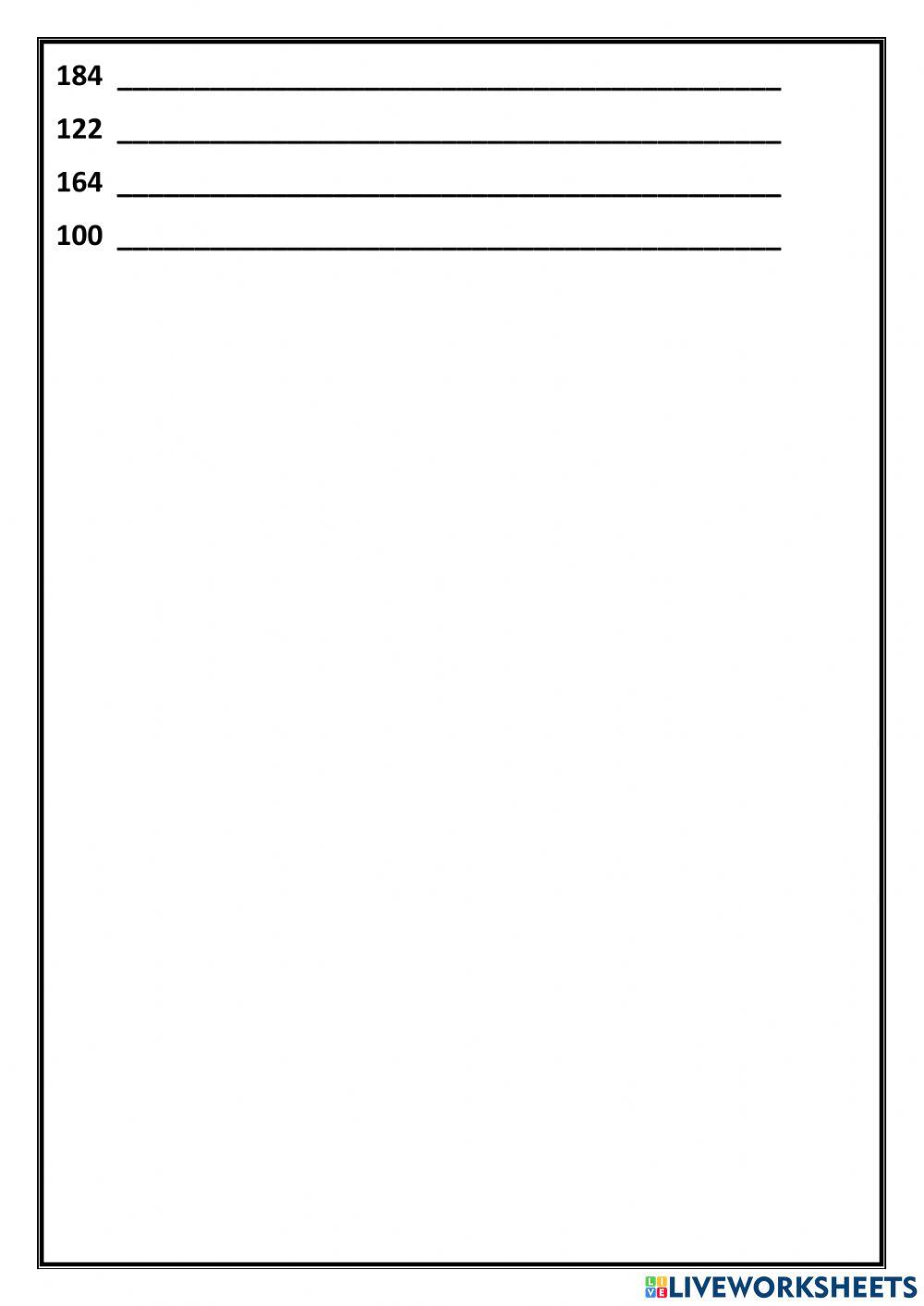 Read and write numbers 1