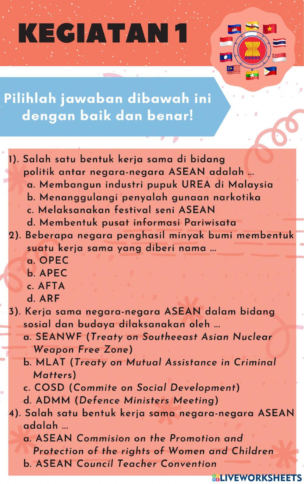 Kerja Sama Antar Negara di ASEAN