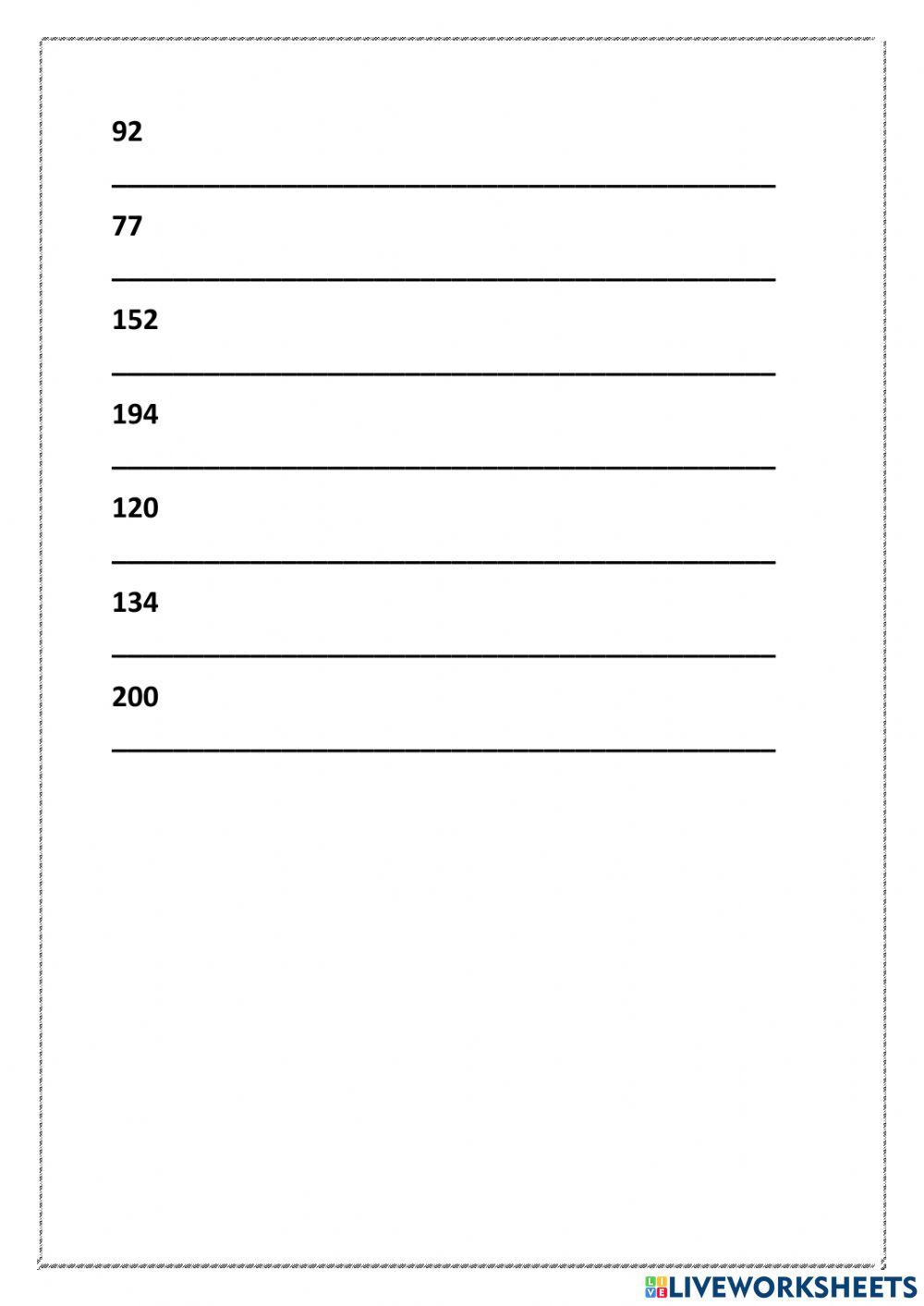 Read and write numbers 2
