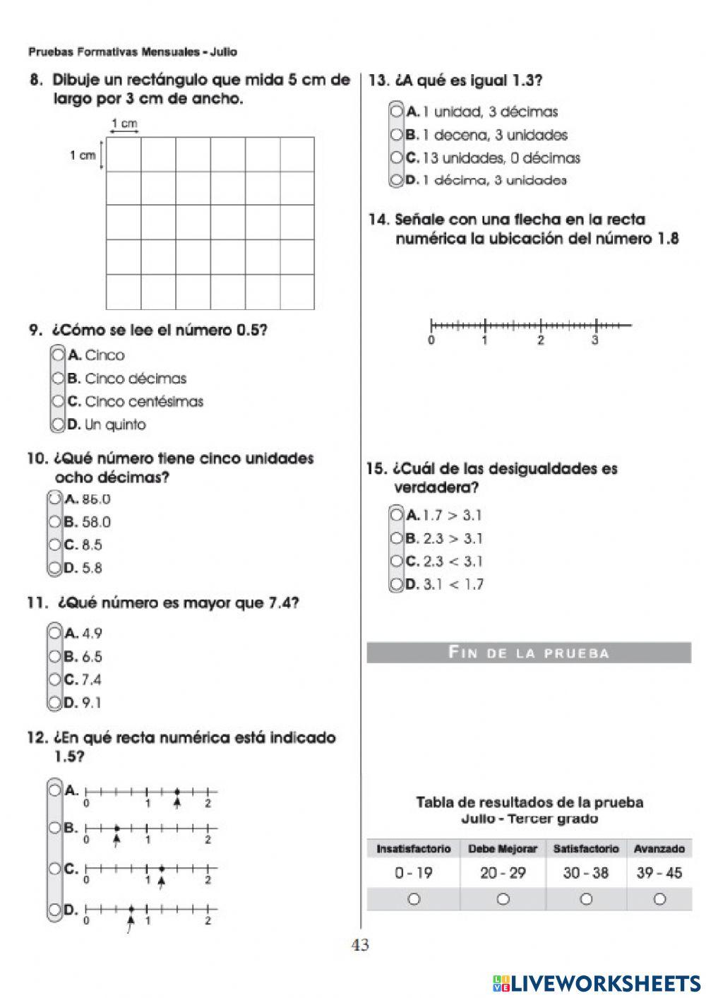 Prueba Formativa Julio