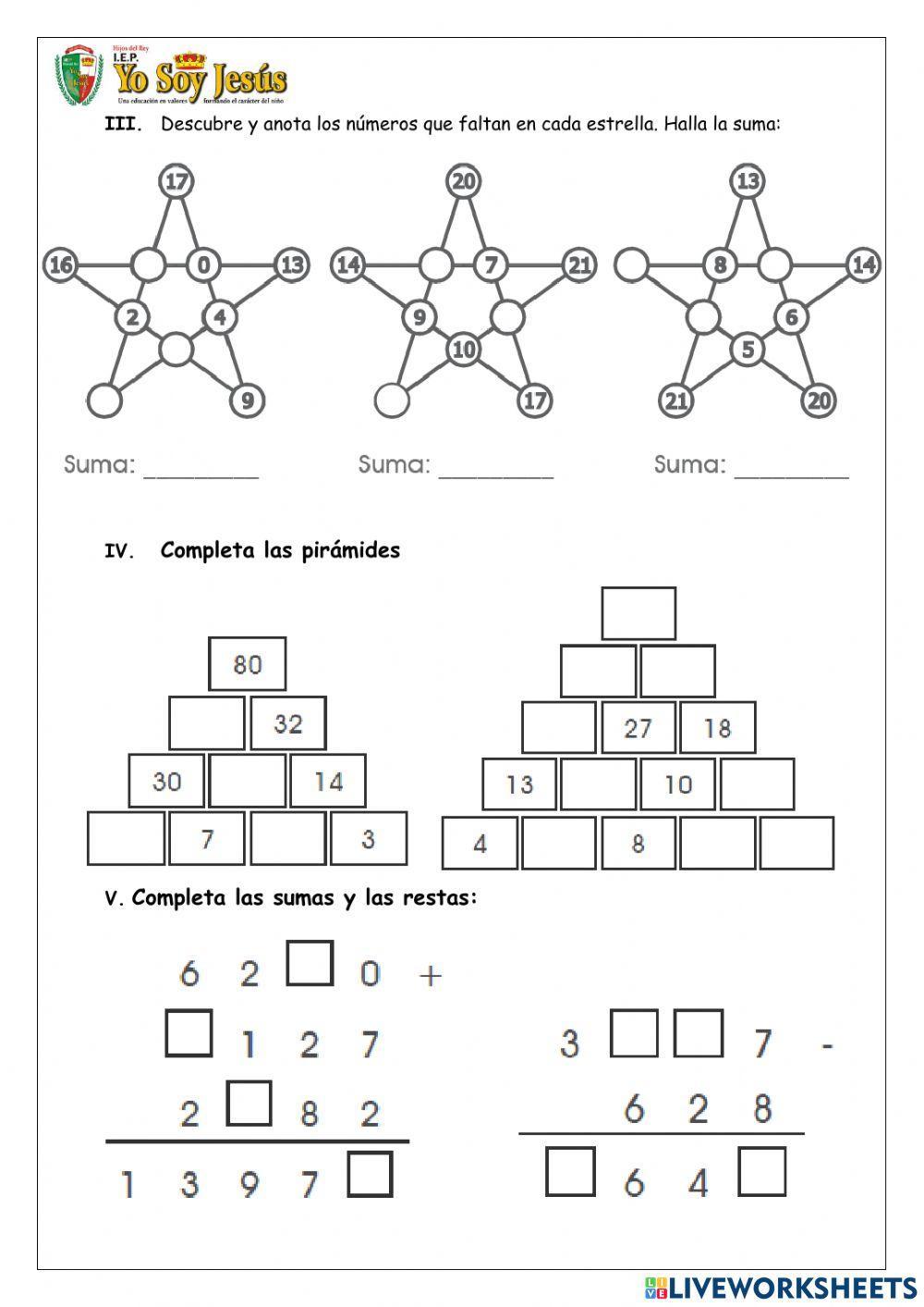 Examen de razonamiento matemático