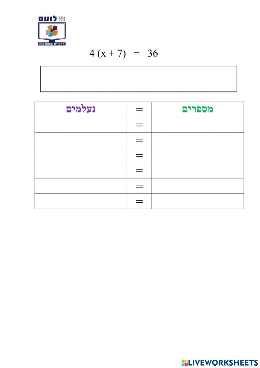 משוואות עם נעלם