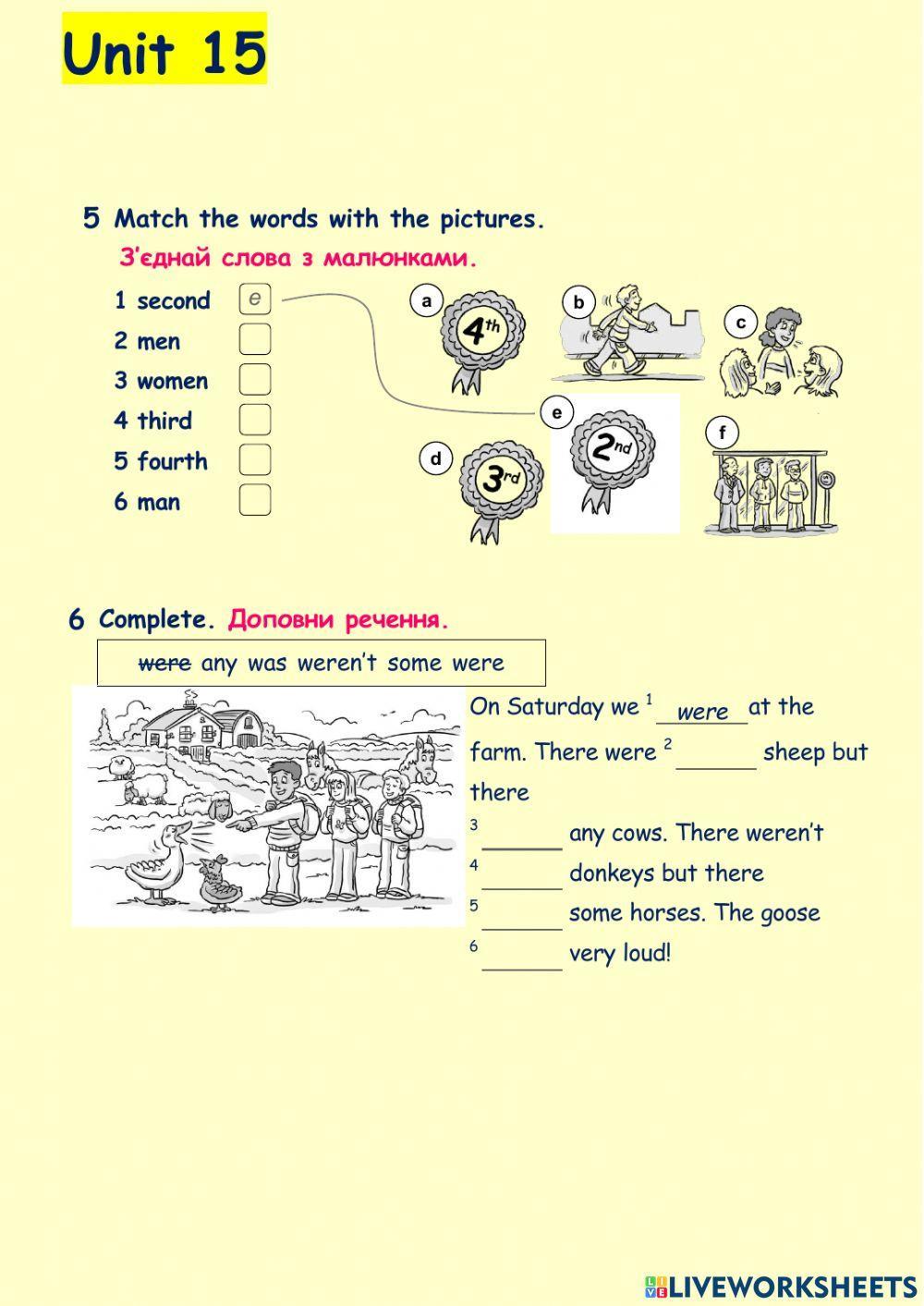 Family and Friends 2 Unit 15 Test