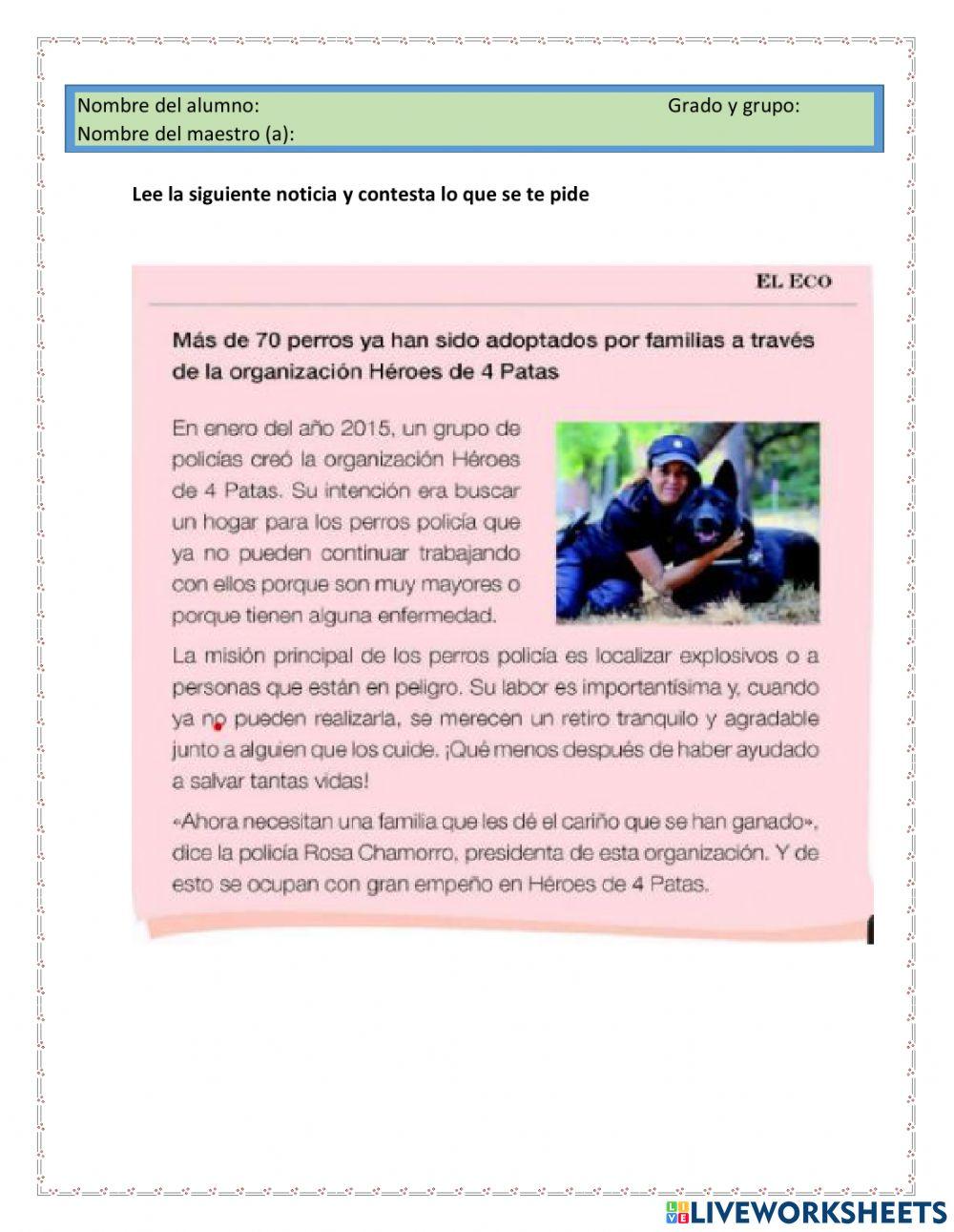 Lee y compara notas informativas