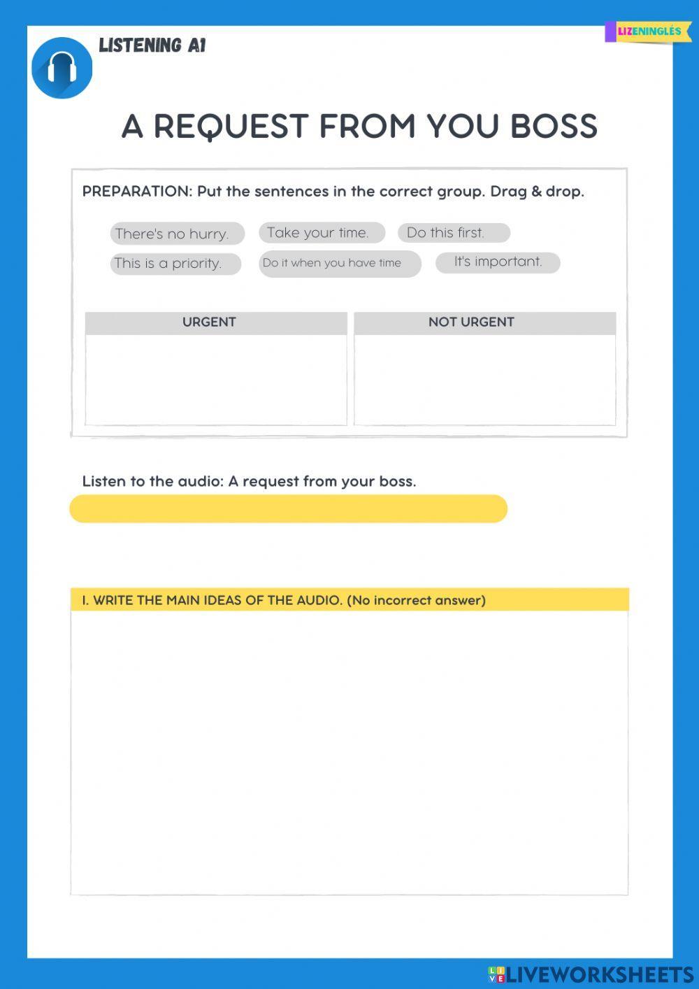 A request from your boss