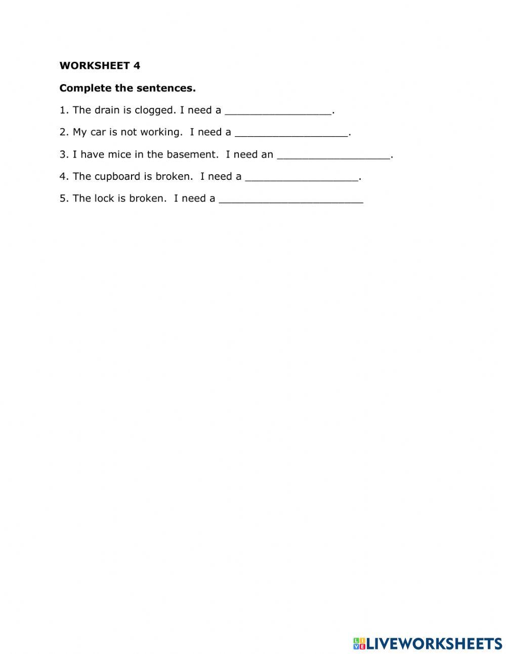 Household Problems and Repairs