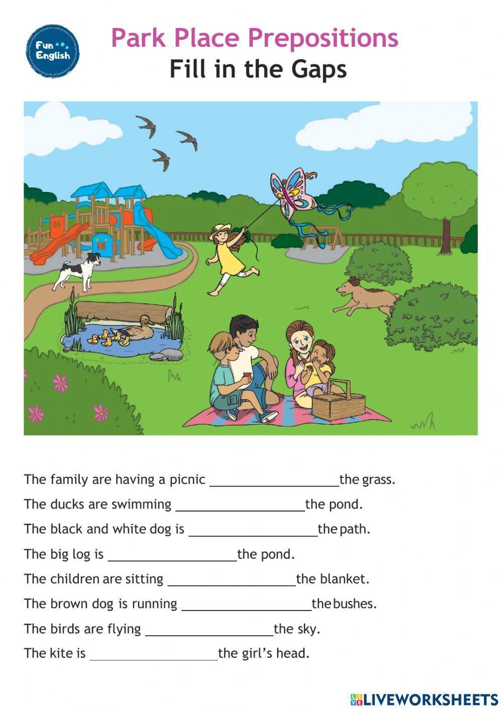 Prepositions of Place: In The Park
