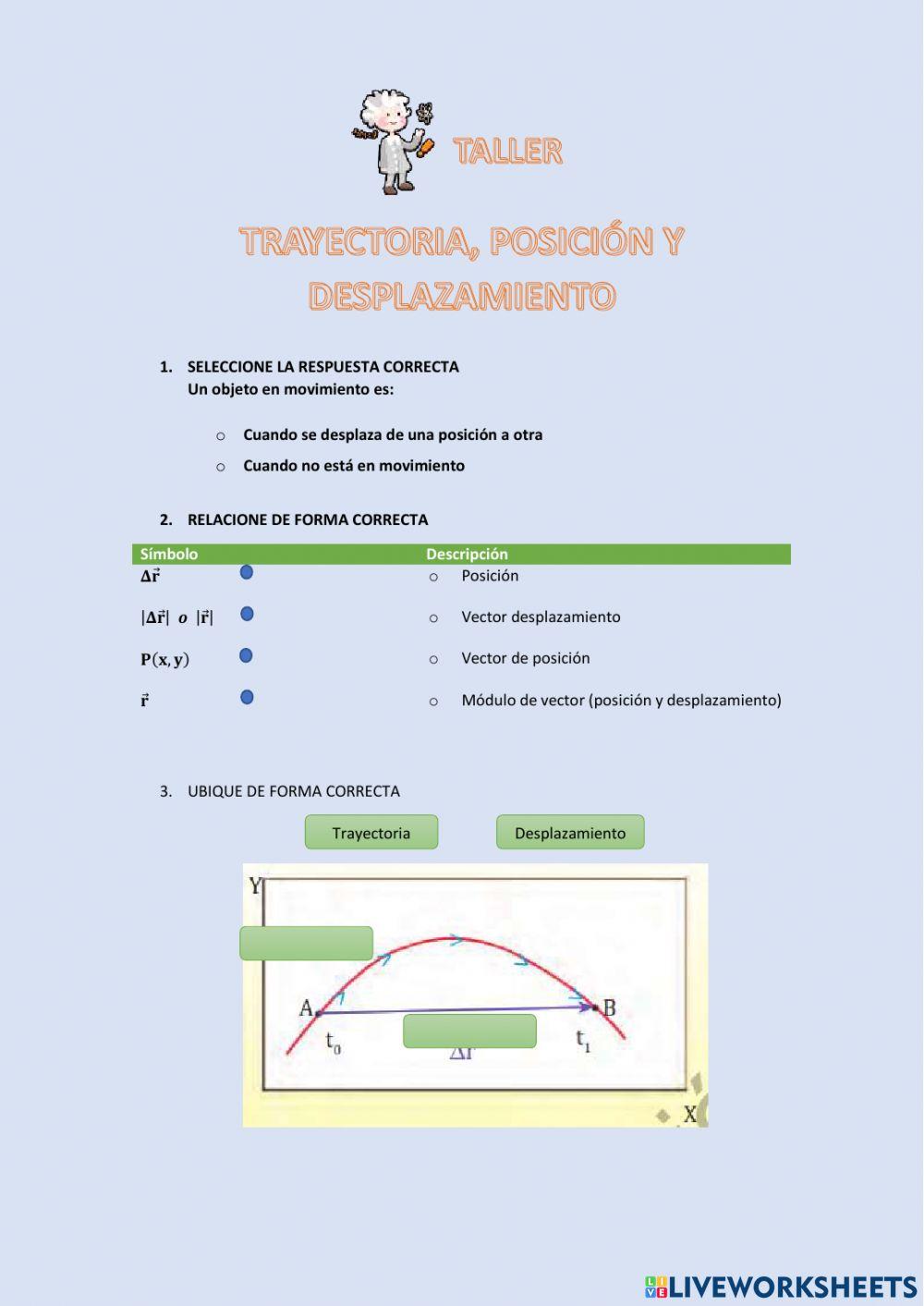 Trayectoria,posicion y desplazamiento