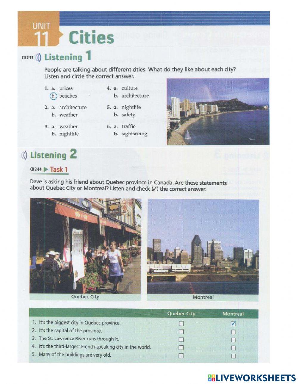 Tactics for listening expanding u 11 worksheet live worksheets